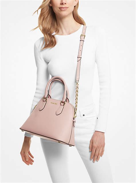 veronica saffiano leather dome satchel